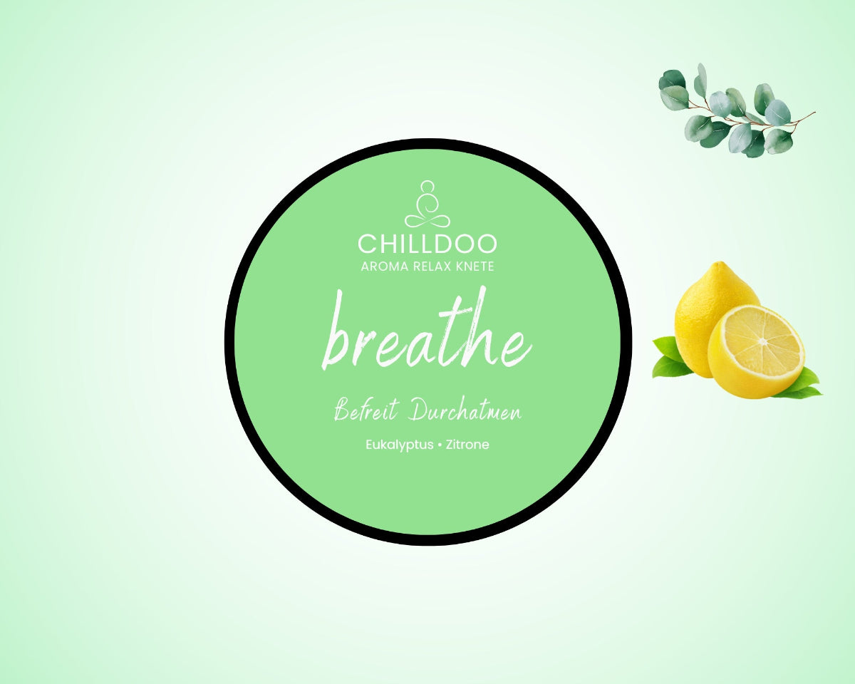 CHILLDOO Duftknete  breathe in hellgrün mit Düften von Eukalyptus und Zitrone.