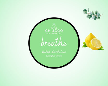 CHILLDOO Duftknete  breathe in hellgrün mit Düften von Eukalyptus und Zitrone.